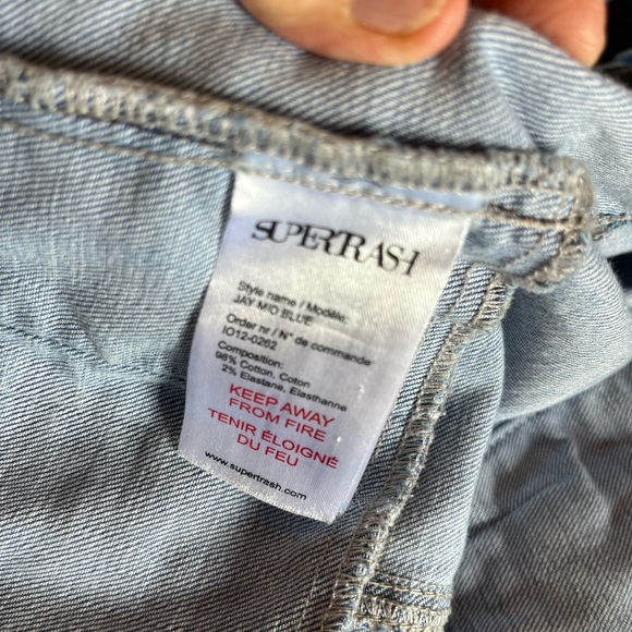 SUPERTRASH Medium Wash Denim Jacket, Size 34, EUC Streetwear - Picture 11 of 12